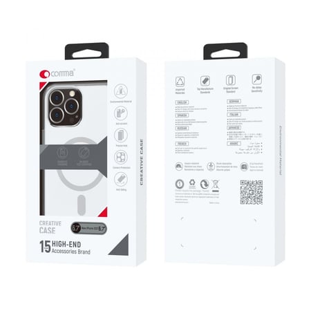 حافظة هاتف مغناطيسية قوية وشفافة لهاتف ايفون 13 برو ماكس، مقاومة للاصفرار ومضادة للصدمات متوافقة مع شاحن ماج سيف - شفافة