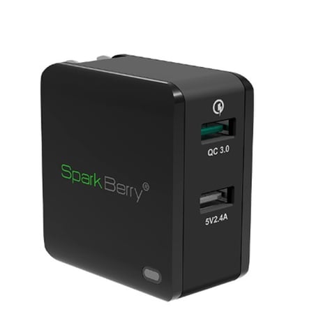 شاحن جداري سبارك بيري بمنفذين 30 واط