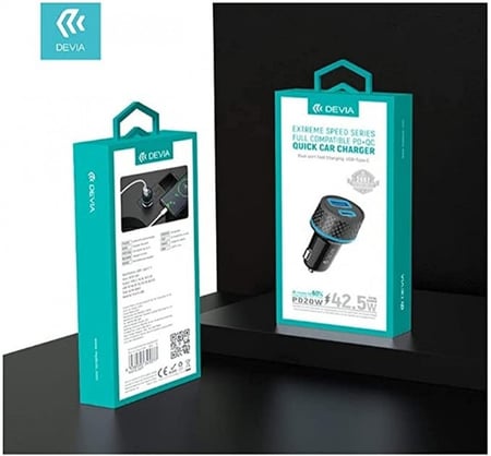 شاحن سيارة 42 واط من ديفيل مخرجين PD+ USB