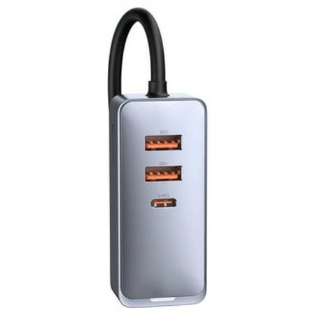 بيسوس شاحن سيارة بقوة 120واط  3 منافذ USB