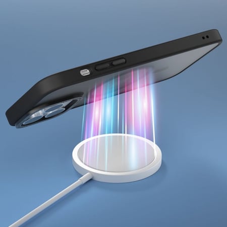 جراب جوي مغناطيسي بإطار معدني أنيق مضاد للصدمات من شركة كوما العالمية ايفون 14/14بلس/14برو/14/برو مكس/ لون أسود