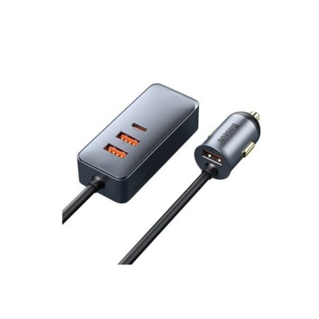 بيسوس شاحن سيارة بقوة 120واط  3 منافذ USB