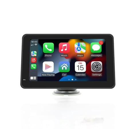 شاشة سيارة ٧ انش محمولة و سهلة التركيب تدعم الكاربلاي واندرويد وعرض الجوال في الشاشة للايفون