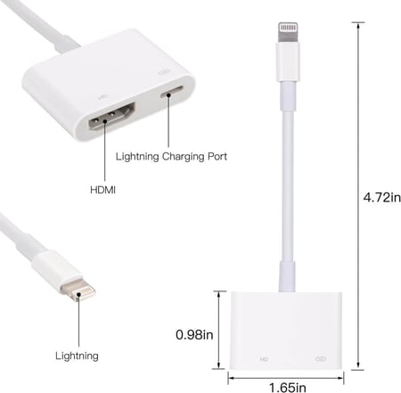 وصلة ايفون الى HDMI مع منفذ شحن الايفون