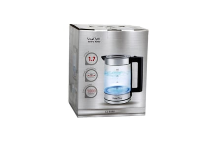 غلاية زجاج  شفاف سعة1.7 لتر- سريعة الغليان بقدرة 1800واط 2067