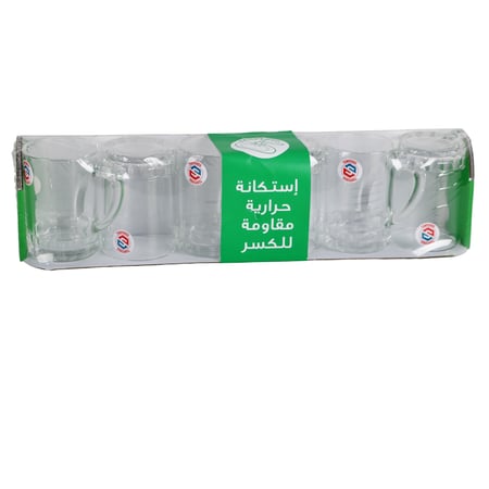 بيالة شاي زجاج 6حبة مقاومة للكسر
