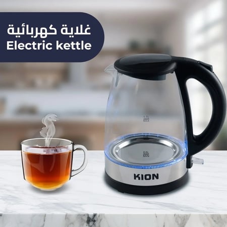 غلاية كهربائية زجاج كيون 1.7 لتر ، 1700 واط