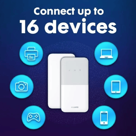 هواوي - WiFi Cute S LTE يدعم 16 مستخدم 195 ميجابايت في الثانية - ابيض