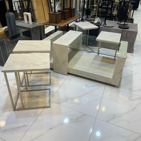 طاولة بديل حجر شكل سفينه