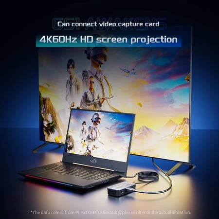 وصلة بلكستون 6 في 1 تايب سي مع نظام تهوية ( PLEXTONE 6 IN 1 HUB AIR COLING) كيبل قابل للتغيير)