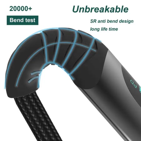 كيبل سارافوكس من تايب سي إلى تايب سي 2 متر لون اسود