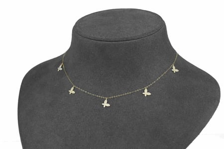 شوكر ذهب تصميم الماس رباعي الاورق مرصع بالزركون عيار 18