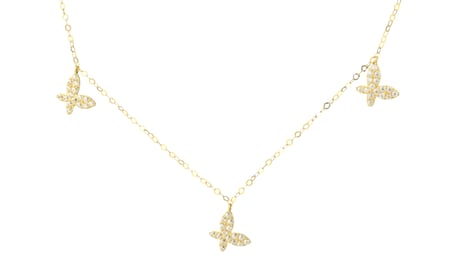 شوكر ذهب تصميم الماس رباعي الاورق مرصع بالزركون عيار 18