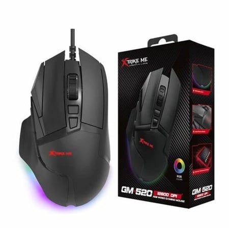 ماوس ألعاب سلكي XTRIKE ME GM-520 RGB (8 أزرار قابلة للبرمجة، دقّة حتى 12800 DPI)