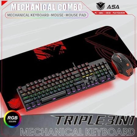 كيبورد كومبو ASA TRIPLE 3IN1 RGB