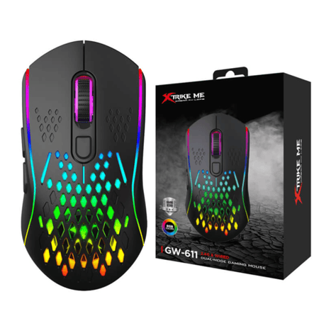 ماوس ألعاب لاسلكي/سلكي XTRIKE ME GW-611 RGB (وضع مزدوج، حتى 8000 DPI، 7 أزرار)