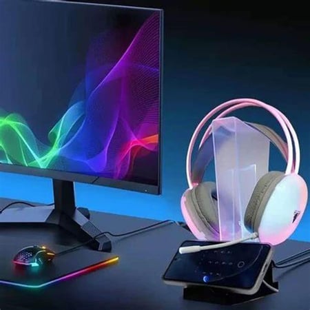 منصّة سماعة الألعاب XTRIKE ME HT-09 مزودة بـ4 منافذ USB وإضاءة RGB