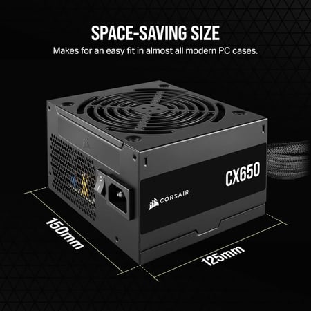 Corsair CX650 650W Power Supply – 80 PLUS Bronze, Reliable & Practical