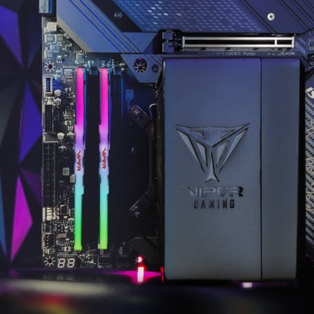 رام باتريوت فايبر فينوم RGB DDR5 سعة 32 جيجا (2×16) بسرعة 6000MHz – ذاكرة ألعاب احترافية عالية الأداء