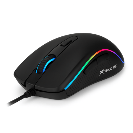 ماوس ألعاب سلكي XTRIKE ME GM-320 بإضاءة RGB، حتى 12800 DPI (8–9 أزرار، تصميم مريح بالأطراف)