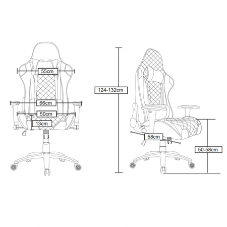 كرسي العاب اضاءه ASA CHAIR 222 RGB WHITE