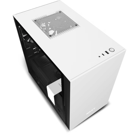NZXT H210i Mini-ITX Gaming Case – White/Black – Smart Device V2 – Tempered Glass – Compact Premium Build