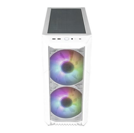 CoolerMaster HAF 500 White – Mid Tower – High-Airflow – ARGB Fans – Tempered Glass Gaming Case