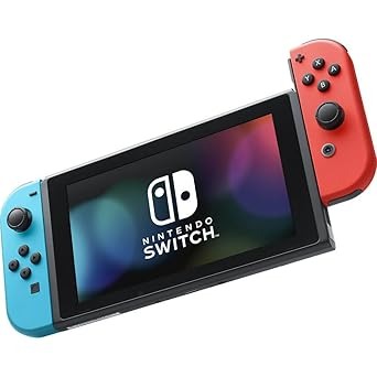 جهاز  نتيندو سويتش مزود بوحدات تحكم Joy-Con باللون الأزرق النيون والأحمر النيون