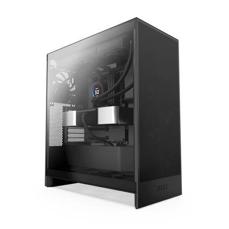 NZXT H7 Flow Mid-Tower ATX PC Case – Black – High-Airflow Mesh – Tempered Glass Side Panel