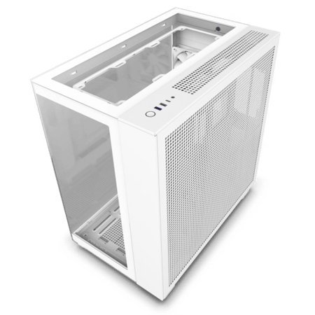 NZXT H9 Elite White Edition – Premium Dual-Chamber ATX Case – Panoramic Glass – High-Airflow – Elite RGB Support