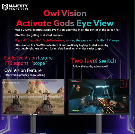 شاشة ألعاب ماجيستي 27 بوصة - QHD 2K, 320Hz, 0.5ms,FAST