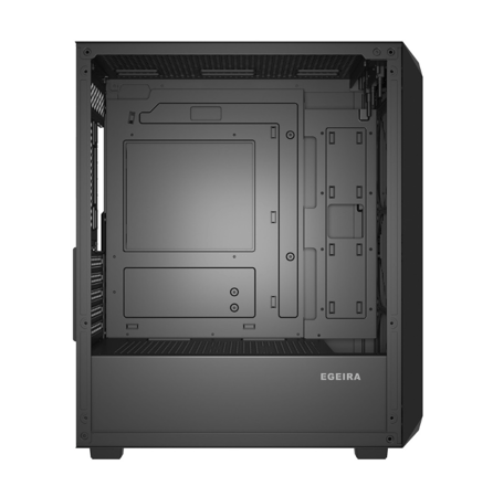 Egeira Nexus Black Micro ATX Gaming Computer Case – USB 3.0 – 4× Rainbow FRGB Fans (Pre-Installed)
