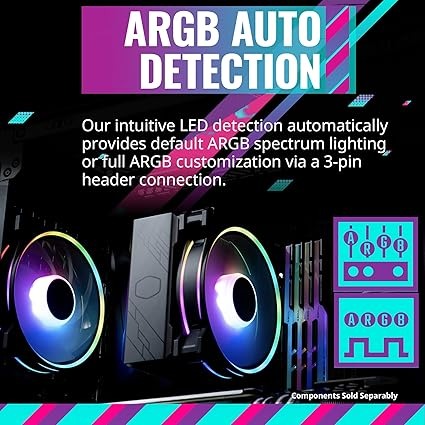 Hyper 212 Halo² Black CPU Air Cooler – 120mm PWM Fan & Dual ARGB Ring