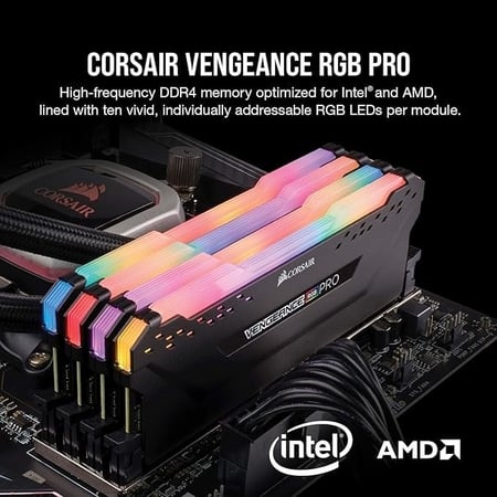رام كورسير فنجنس RGB برو 32 جيجا (2×16) DDR4 بسرعة 3200MHz – ذاكرة ألعاب احترافية بإضاءة RGB