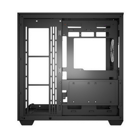 Egeira Galaxy 7 Black ATX Gaming Computer Case – USB 3.0 / Type-C – 7× ARGB Infinity Mirror Fans (Pre-Installed) – 3 Side Glass Panels – Panoramic View