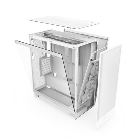 NZXT H7 Flow Mid-Tower ATX PC Case – White – High-Airflow Design – Tempered Glass Side Panel