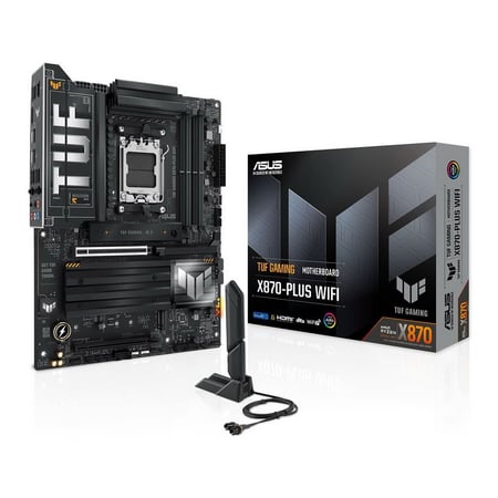 ASUS TUF GAMING X870-PLUS WiFi, AMD X870, AM5, DDR5, PCIe 5.0, 4x M.2, 2.5G/WiFi7, USB 4.0, AMD EXPO, ATX Motherboard مذربورد