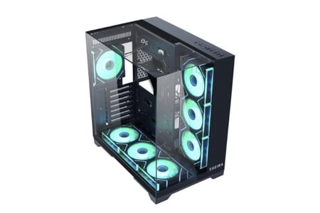 Egeira VISION 7 Black ATX Gaming Case – 7× ARGB Fans – Panoramic Glass – High Airflow