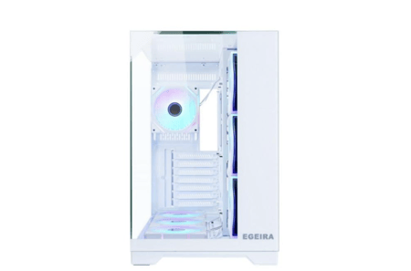 Egeira Vision 7 ARGB White ATX Gaming Case – 7× ARGB Fans – Tempered Glass – High-Airflow Design