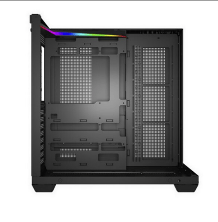 Egeira Galaxy 7 Black ATX Gaming Computer Case – USB 3.0 / Type-C – 7× ARGB Infinity Mirror Fans (Pre-Installed) – 3 Side Glass Panels – Panoramic View
