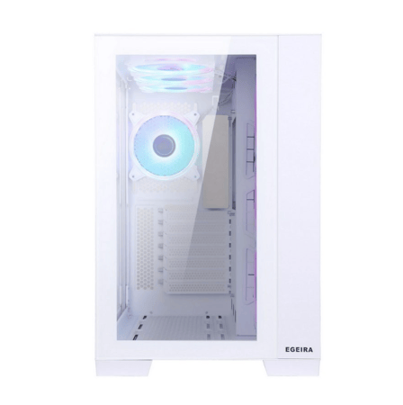 Egeira Supreme WHITE 7 Fan ATX Gaming Case – 7× ARGB Fans – Tempered Glass – High Airflow Design