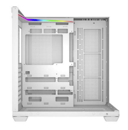 Egeira Galaxy 4 White ATX Gaming Computer Case – USB 3.0 / Type-C – 4× ARGB Infinity Mirror Fans (Pre-Installed) – 3 Side Glass Panels – Panoramic View