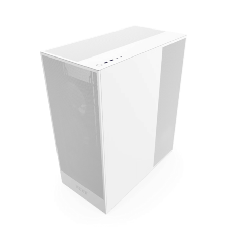 NZXT H7 Flow Mid-Tower ATX PC Case – White – High-Airflow Design – Tempered Glass Side Panel