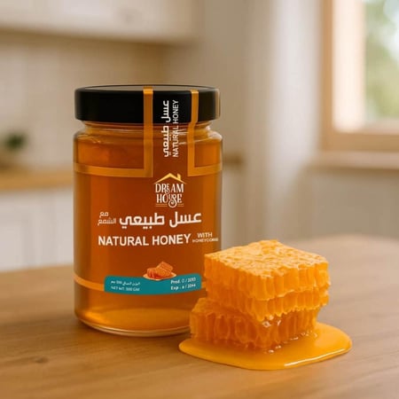 عسل مع الشمع بطعم غني يضيف لمسة مميزة للفطور والحلويات