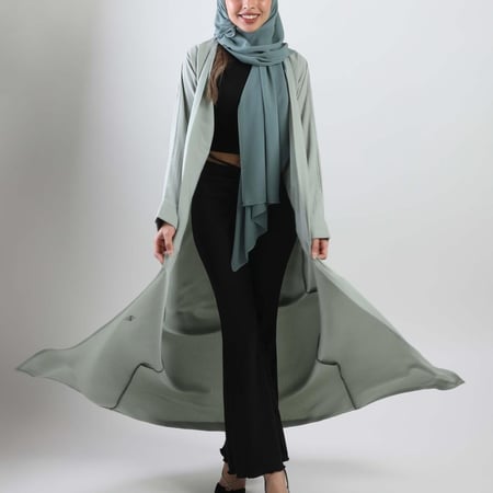 عباية للسفر  سادة باللون الاخضر  الفيروزي فاتح ومطفي 5039