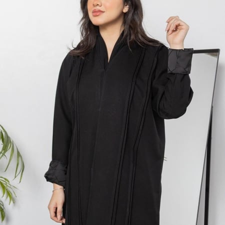 عبايه سوداء ملكي N1019