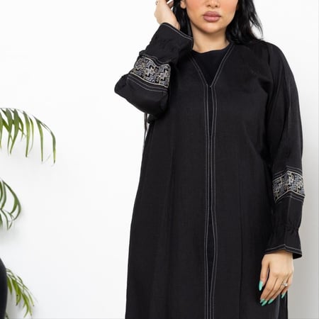 عباية زوم كوري مطرزة بالسدو R1108