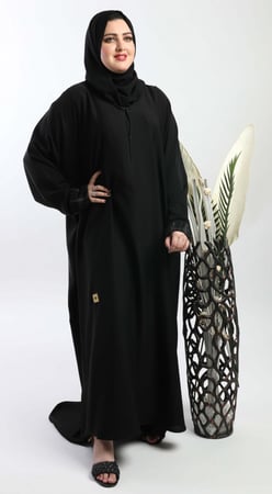 عباية على الراس بكم مقلوب قماش سوبر ندى  وكم مقلوب5074