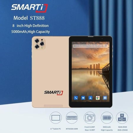 تابلت أطفال Smarty الذاكرة 256GB الرام 8GB/  الشاشة 8 بوصة مع كيبورد