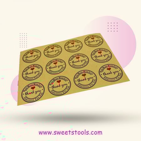 لاصق شكرا مقاس 3.50 ورقة واحد 12 ملصق